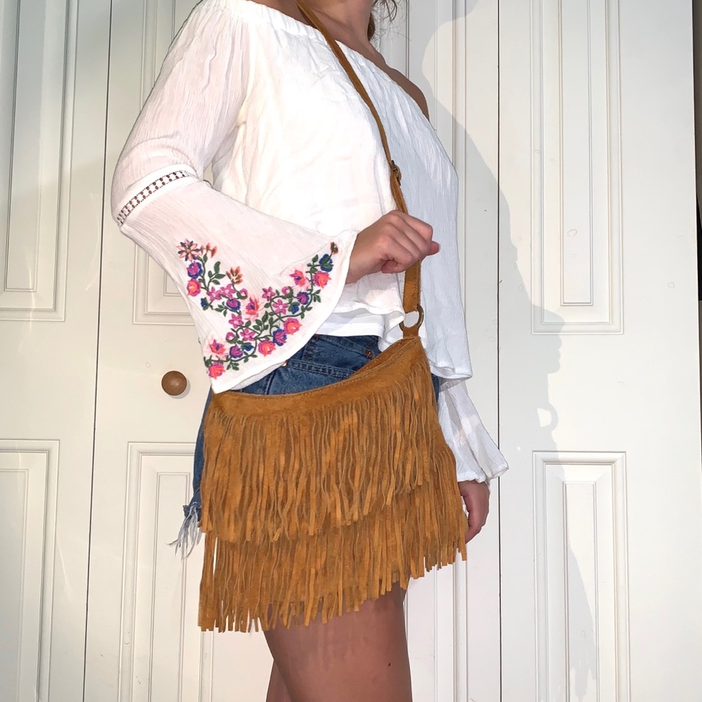 Brandy Melville Fringe Cross Body Bag